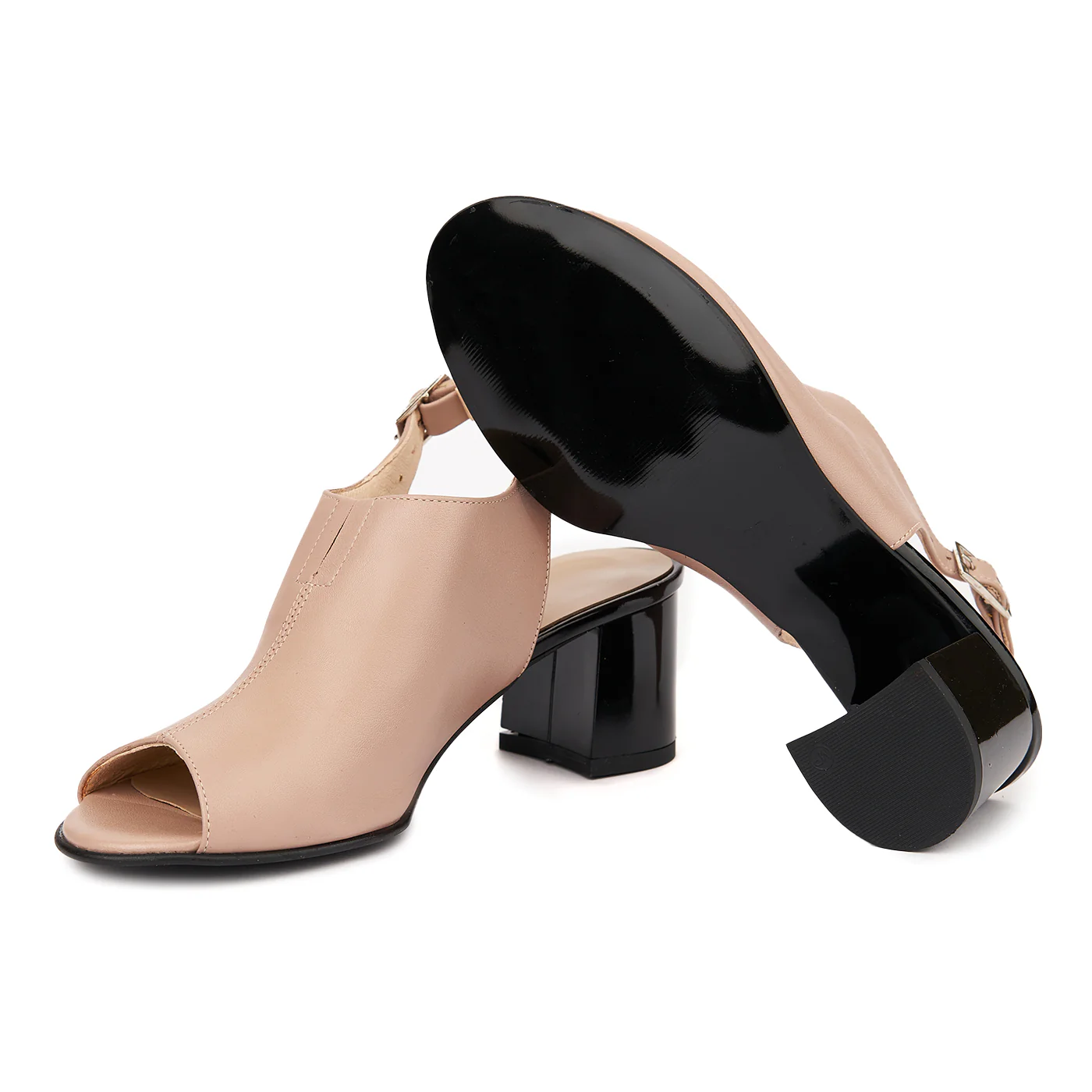 Sandale elegante din piele naturala nude 5431 - Image 3