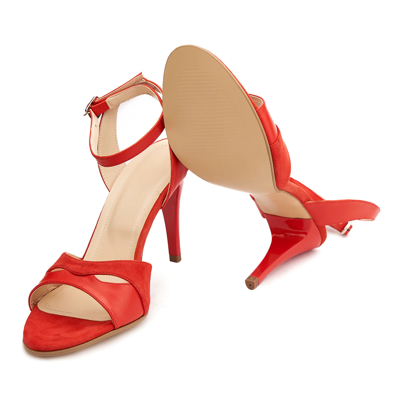 Sandale elegante din piele naturala rosie 5175 - Image 3