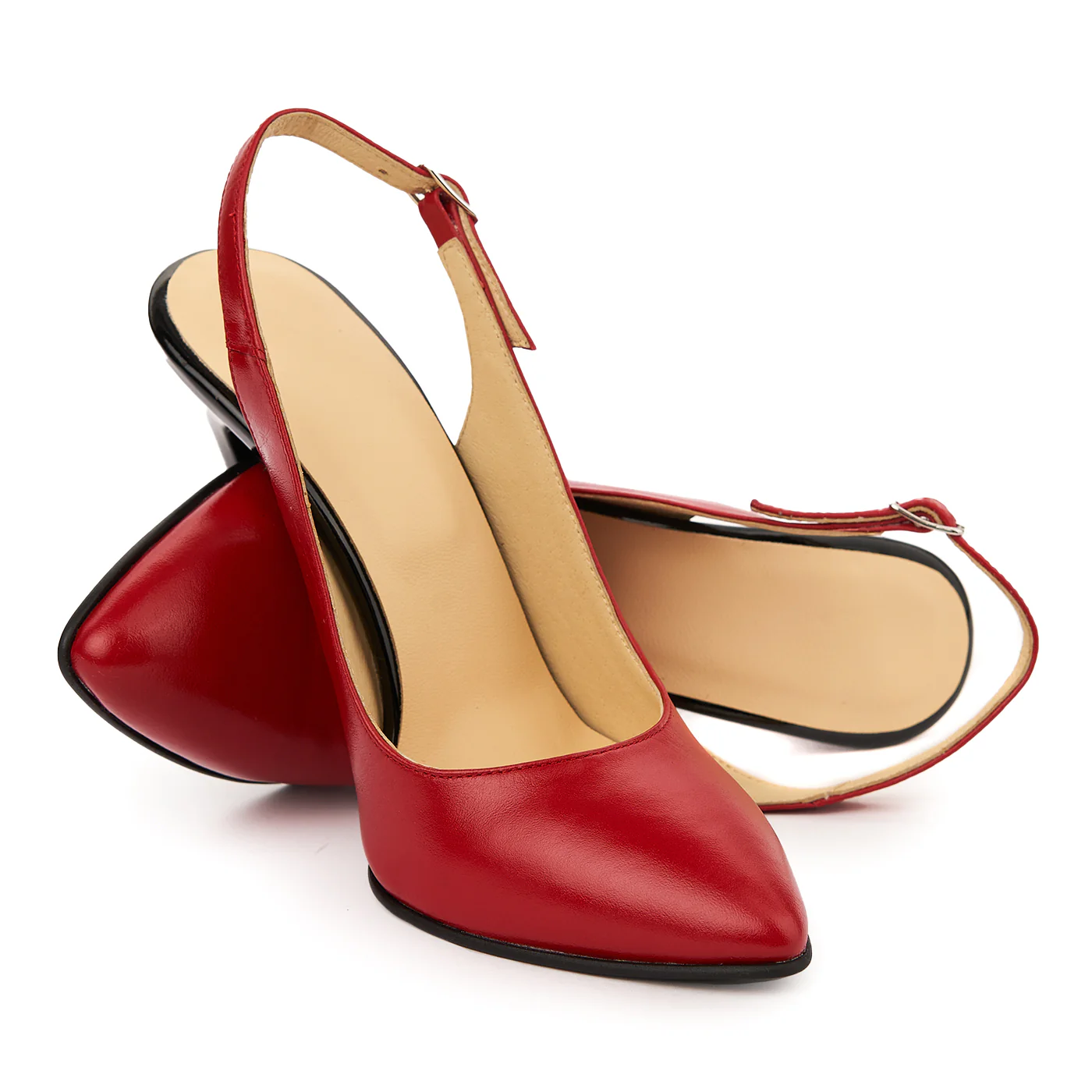 Sandale elegante din piele naturala rosie 5753 - Image 4