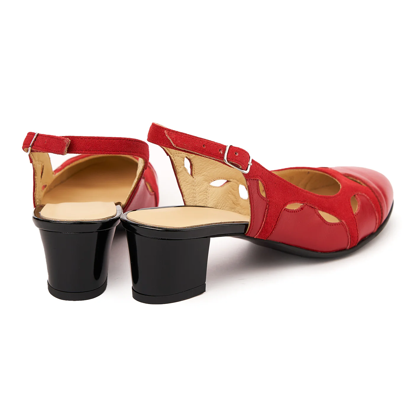 Sandale elegante din piele naturala rosie 5760 - Image 2