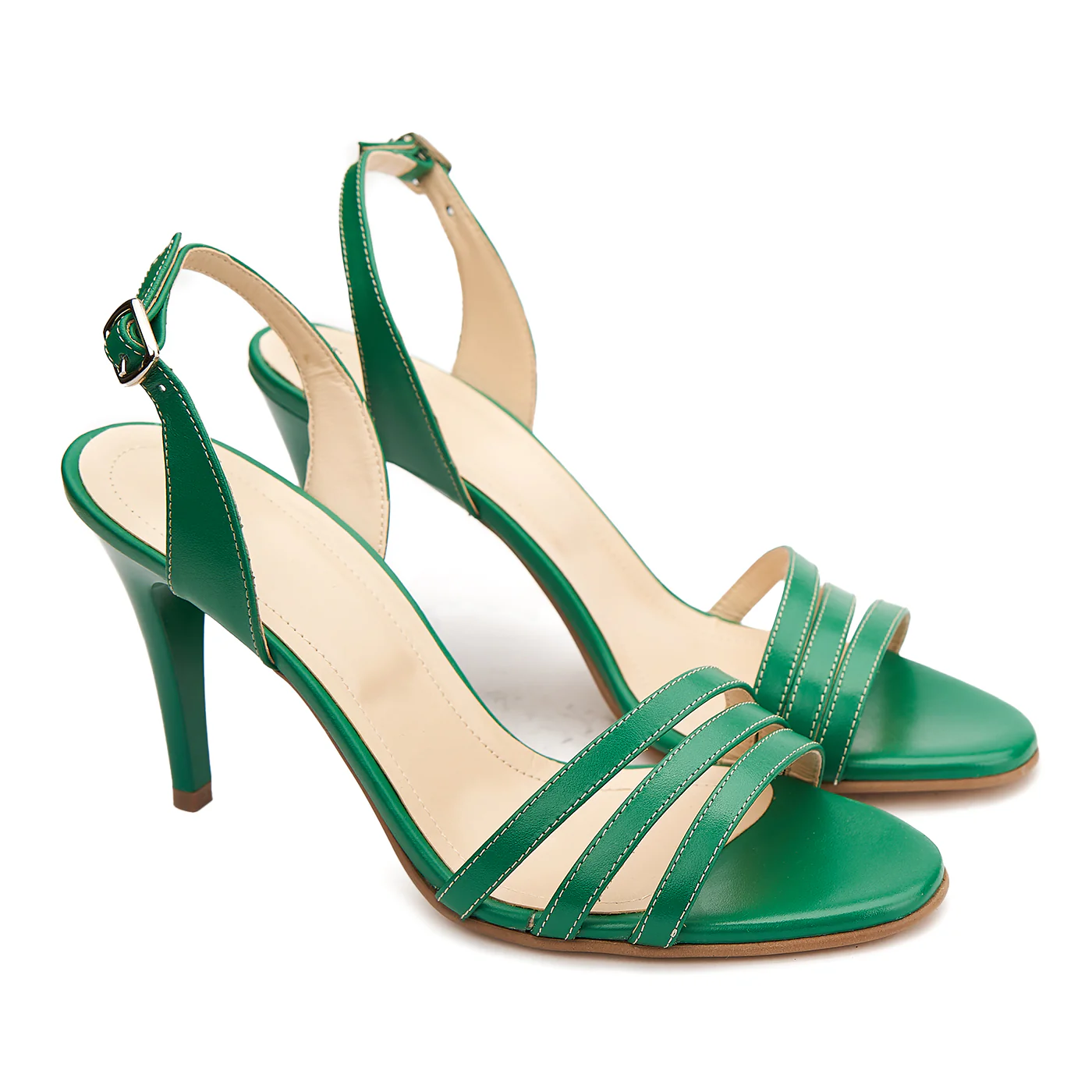 Sandale elegante din piele naturala verde 5176