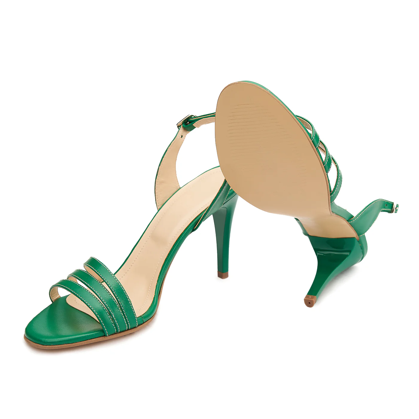 Sandale elegante din piele naturala verde 5176 - Image 3
